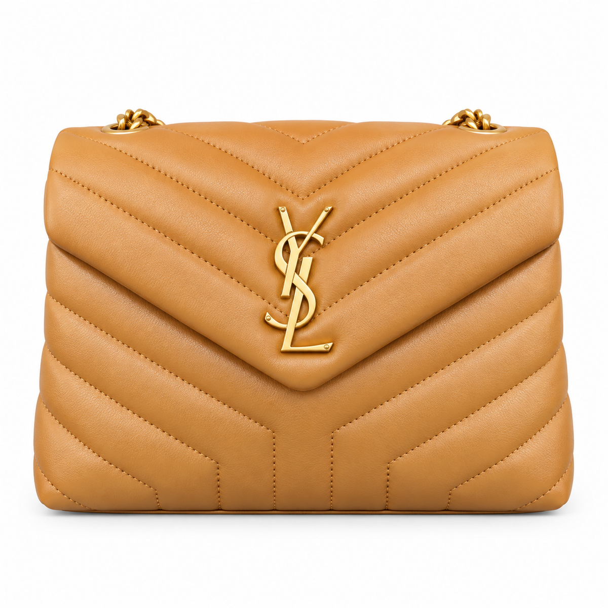 Saint Laurent Loulou Small Chain Bag in Natural
