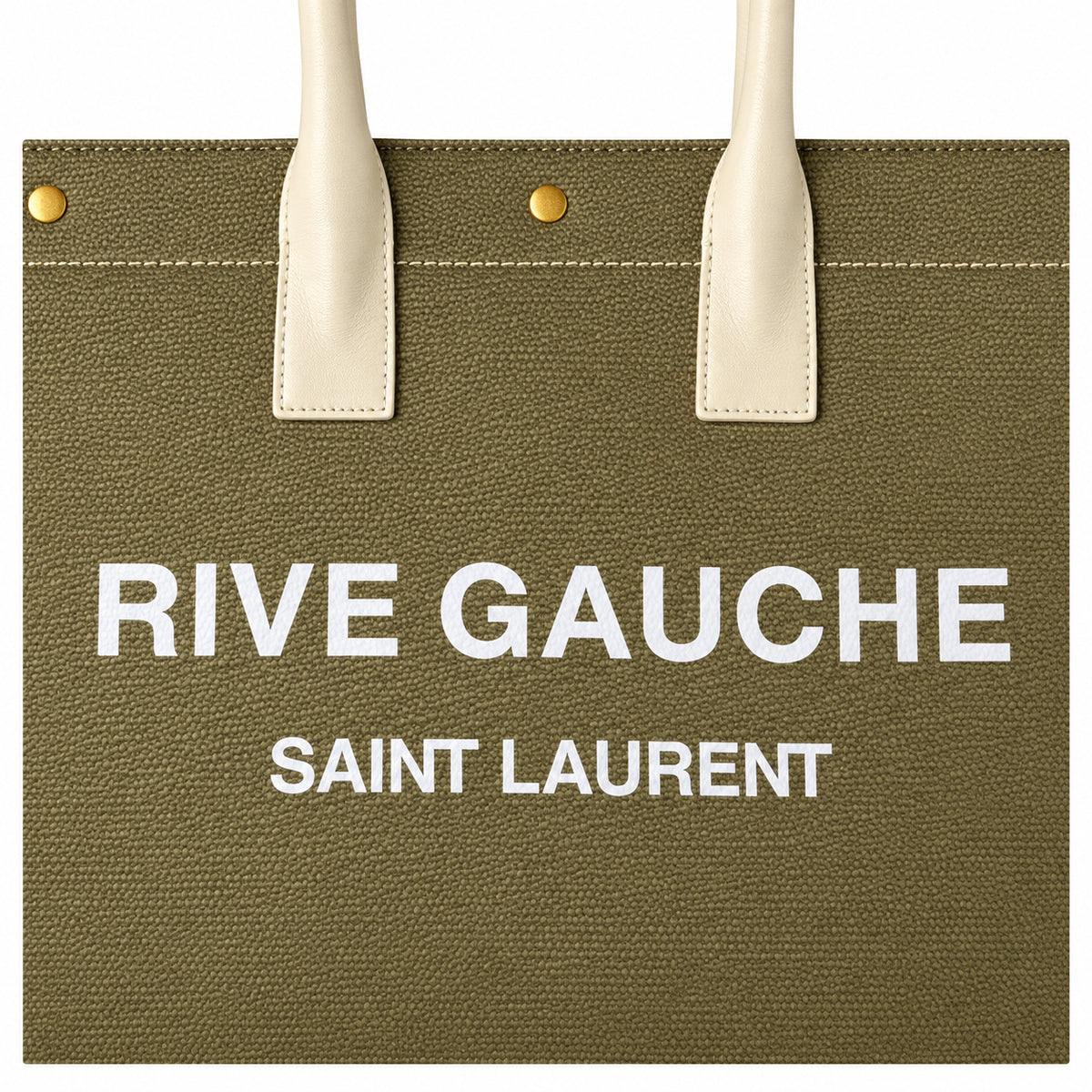 Saint Laurent Rive Gauche Tote – Khaki Cream