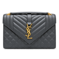 Saint Laurent YSL College Medium – Storm Grey Gold
