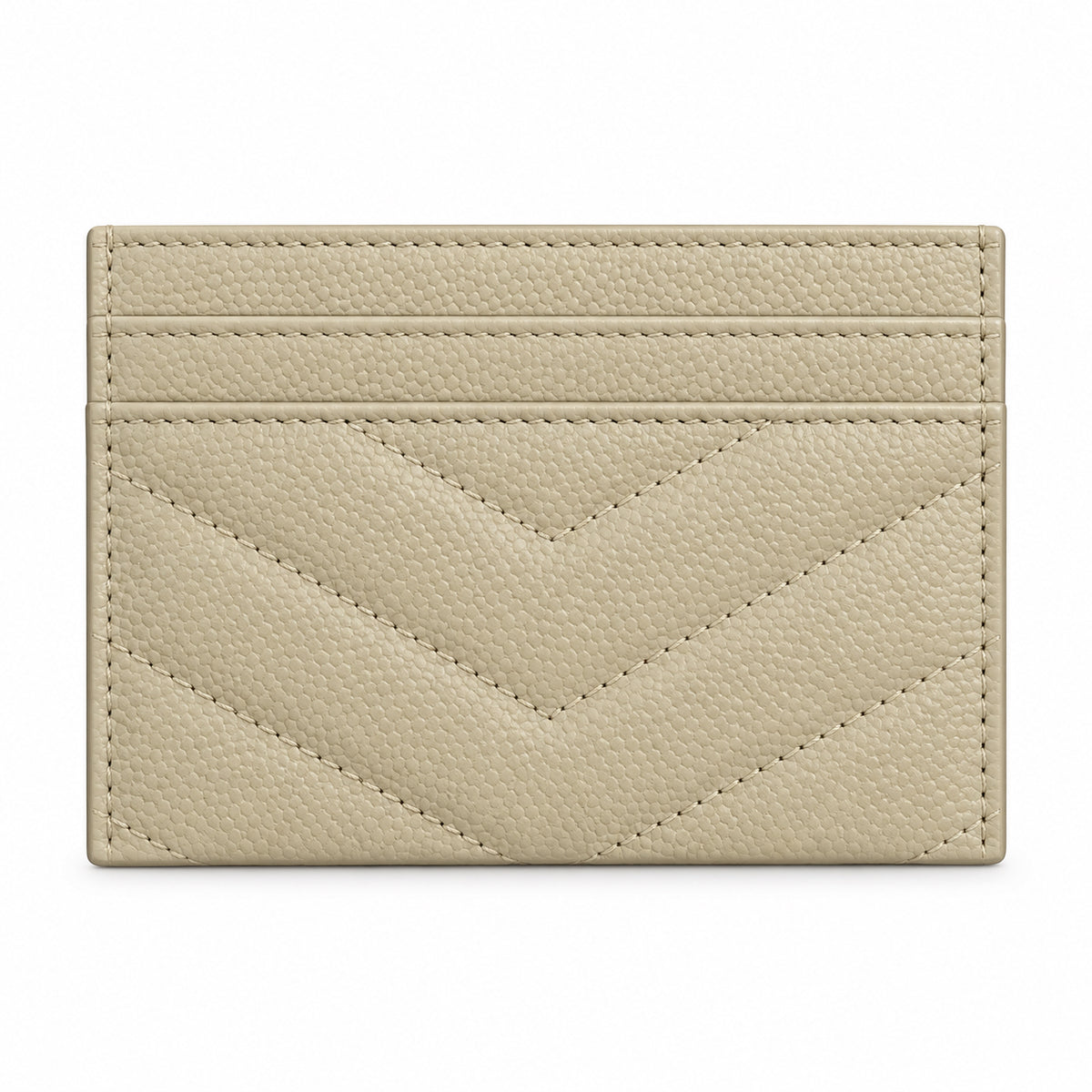 YSL Cassandre Card Holder – Cream Chevron