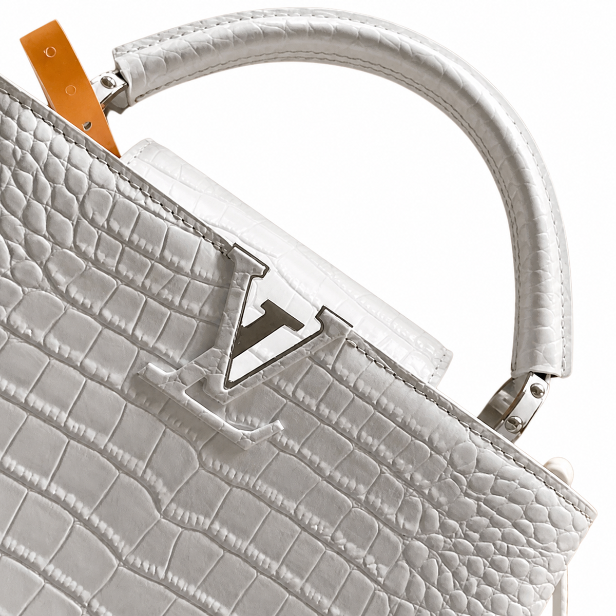 Louis Vuitton Capucines BB – White Crocodile Leather