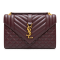 Saint Laurent YSL College Medium – Burgundy Gold