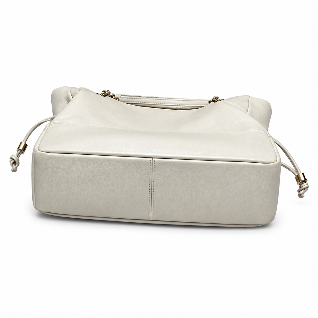 Saint Laurent YSL Nino Tote – Cream Gold Chain