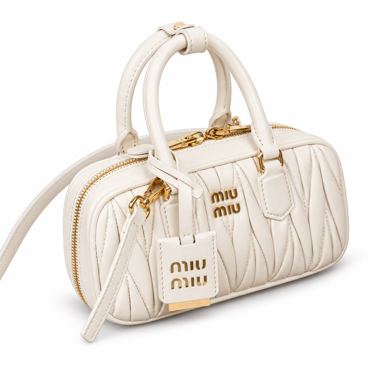 Miu Miu Leather Top Handle Bag 19 cm