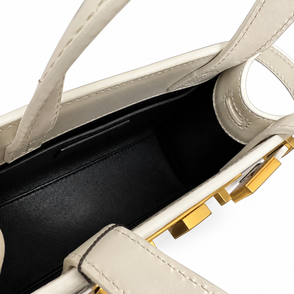 YSL Saint Laurent Manhattan Mini Bag in Cream Smooth Leather