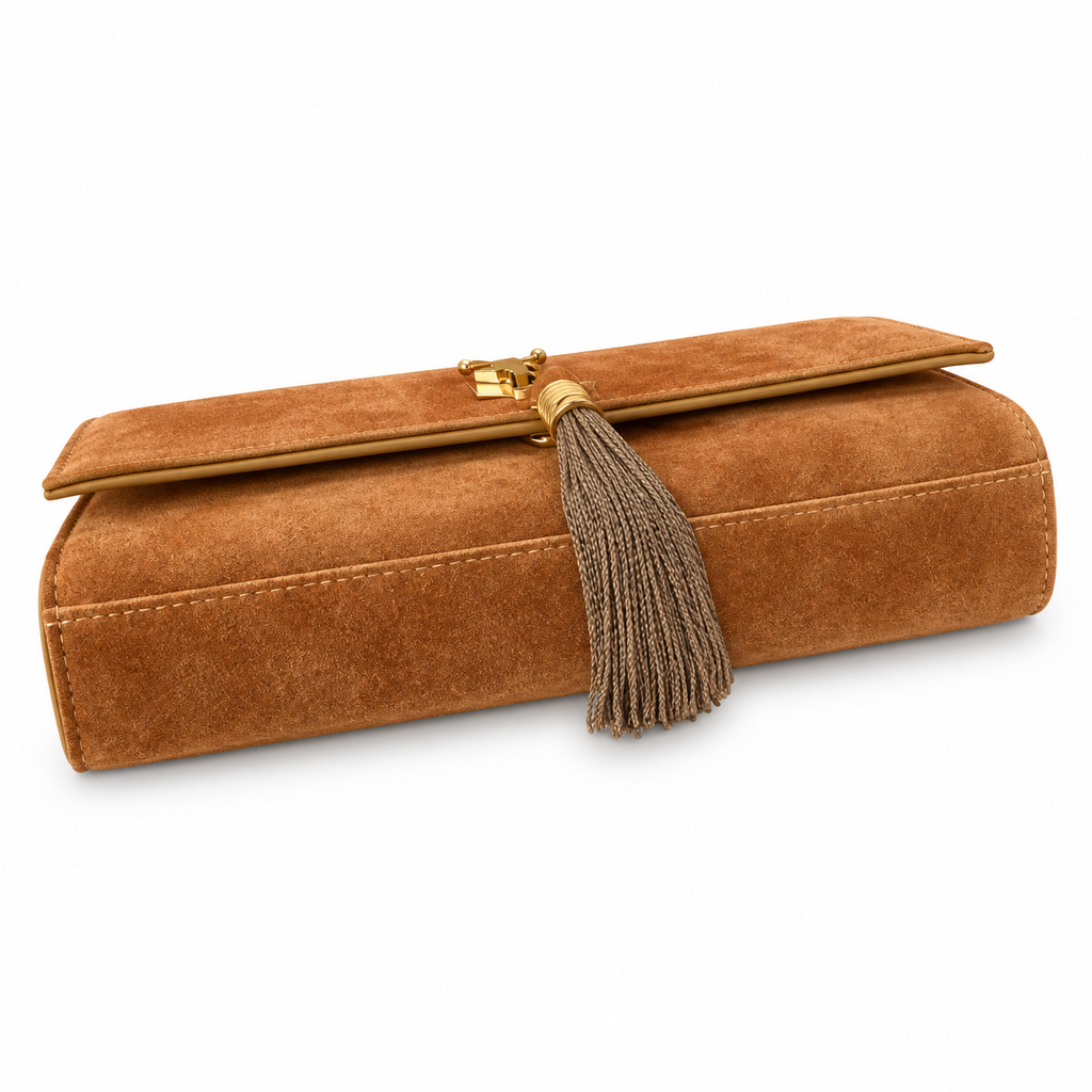 Saint Laurent YSL Kate Tassel Chain Bag – Tan Suede