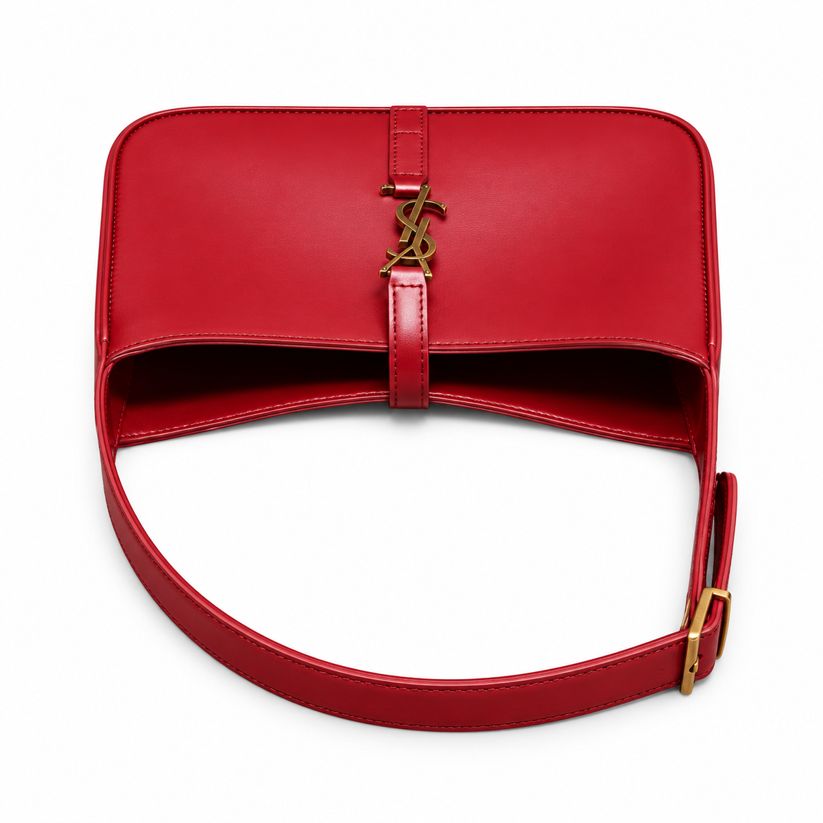 YSL Saint Laurent Le 5 À 7 Hobo Bag in Red Smooth Leather