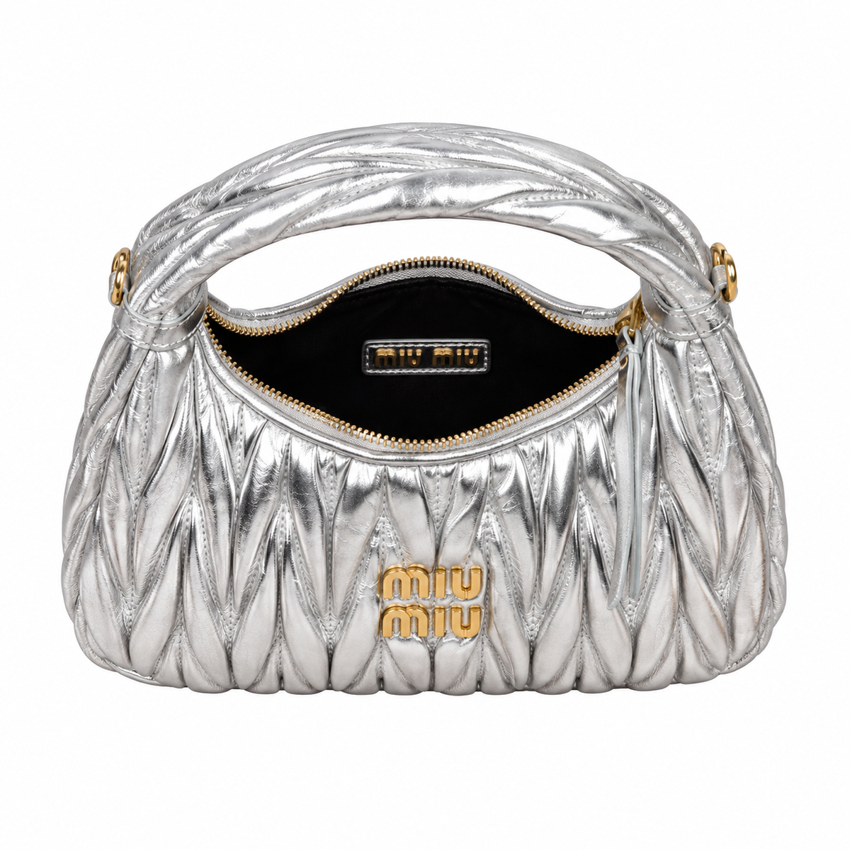Miu Miu Matelassé Leather Soft-Fold Crossbody Bag