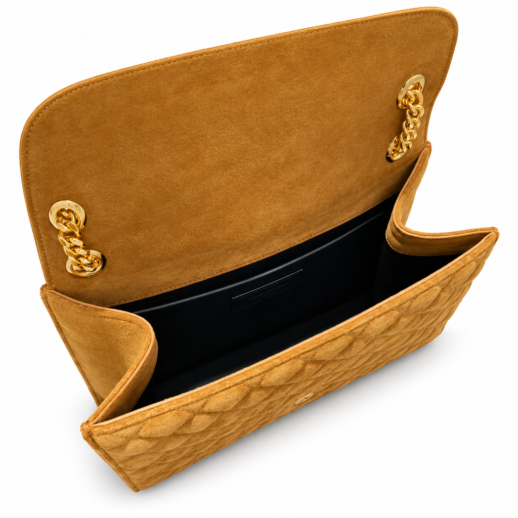 Saint Laurent YSL Envelope Medium – Ginger Suede Gold