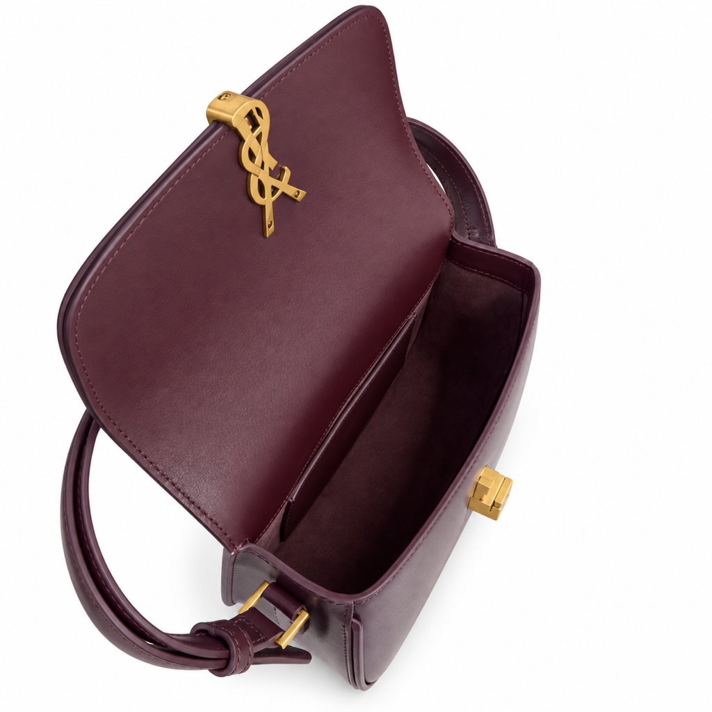 Saint Laurent YSL Solferino Shoulder Bag – Burgundy Leather
