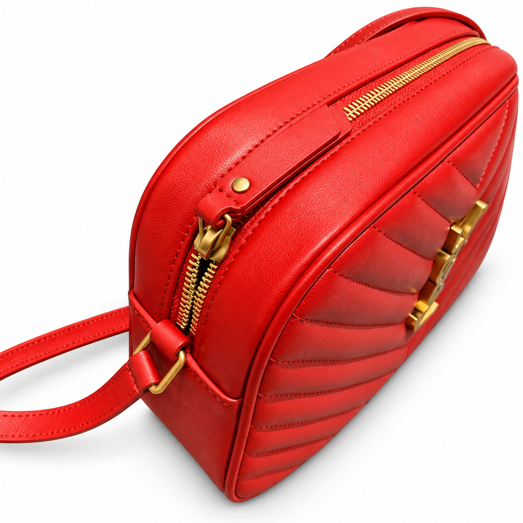 Saint Laurent YSL Lou Camera Bag – Red Gold Tassel