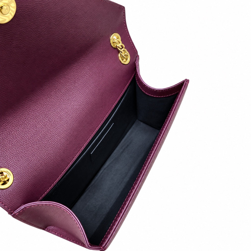 Saint Laurent YSL Envelope Medium – Plum Gold Chain