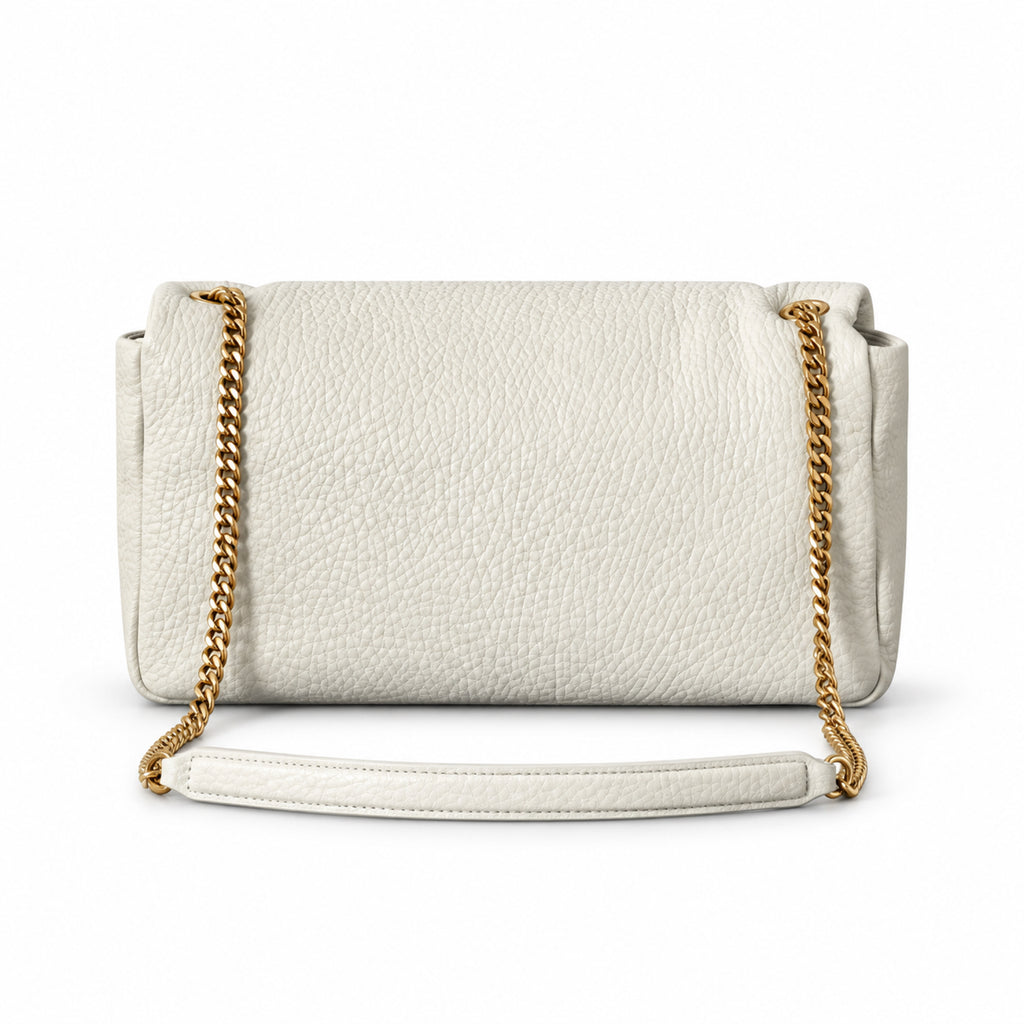 Saint Laurent YSL Calypso Chain Bag – Cream Grained Leather
