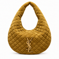 Saint Laurent Quilted Suede Hobo Bag – Mustard