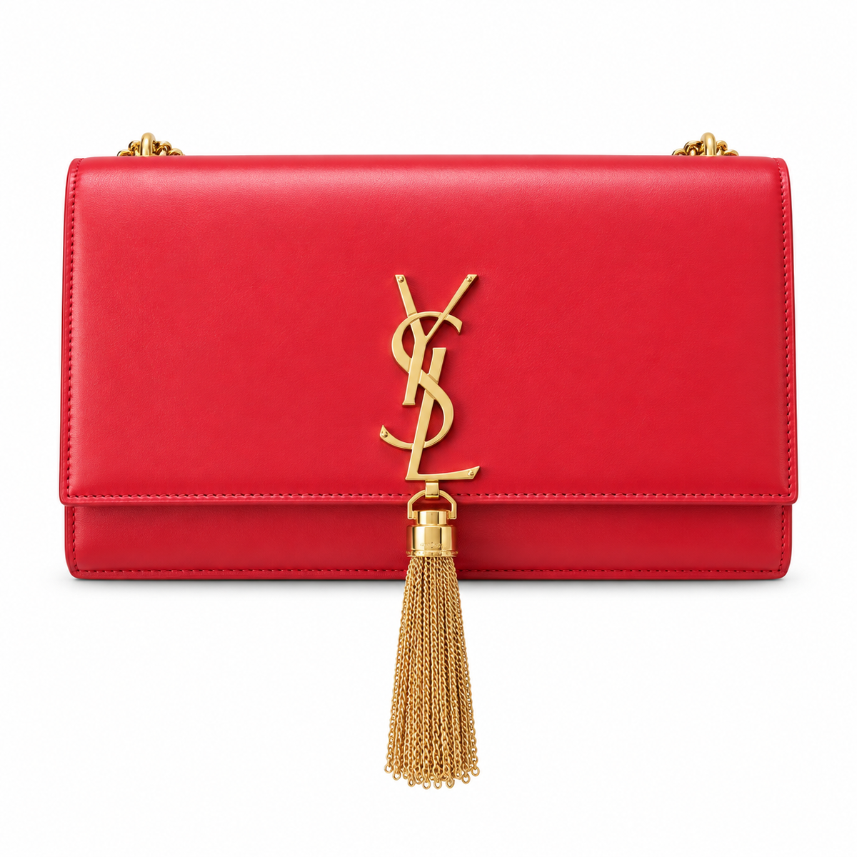 Saint Laurent YSL Kate Medium – Red Gold Tassel