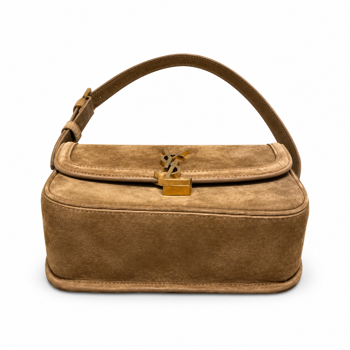 Saint Laurent Solferino Bag – Tan Suede