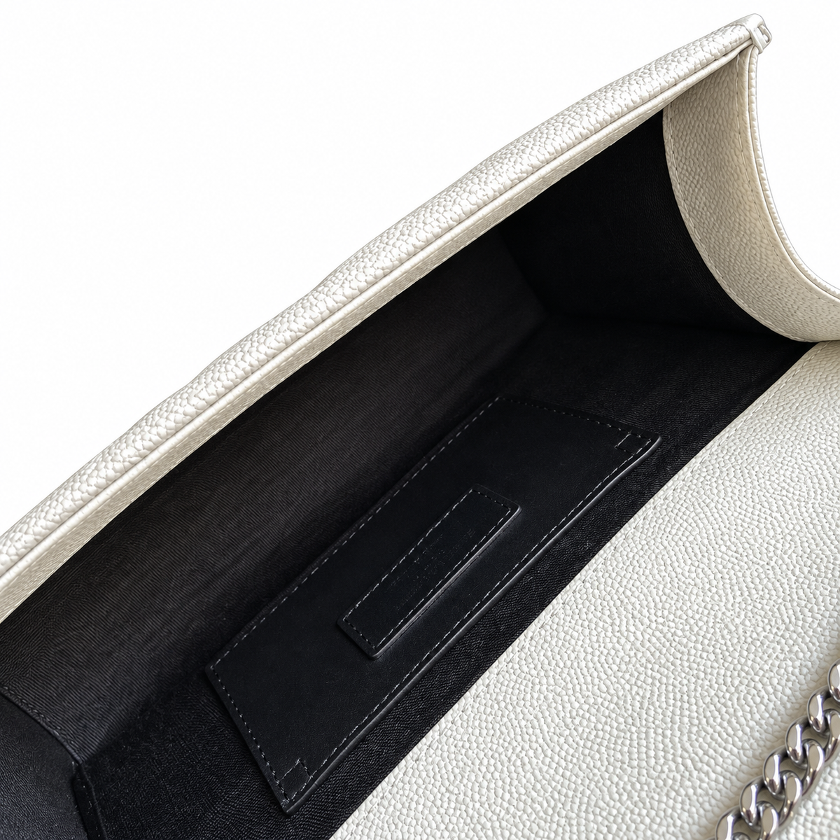 Saint Laurent YSL Envelope Bag – Pearl White Silver