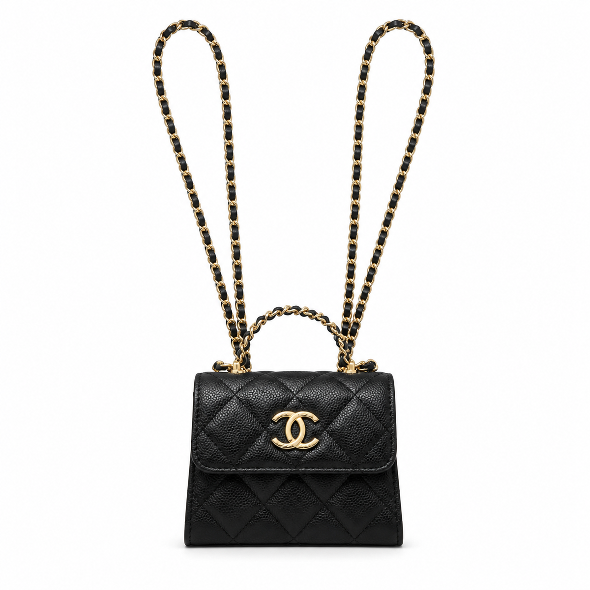 Chanel Quilted CC Mini Bag | Gold Chain Strap — 11cm