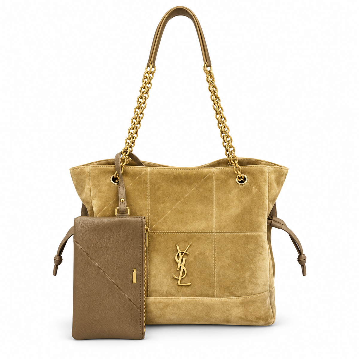 YSL Bea Tote Bag – Sand Suede