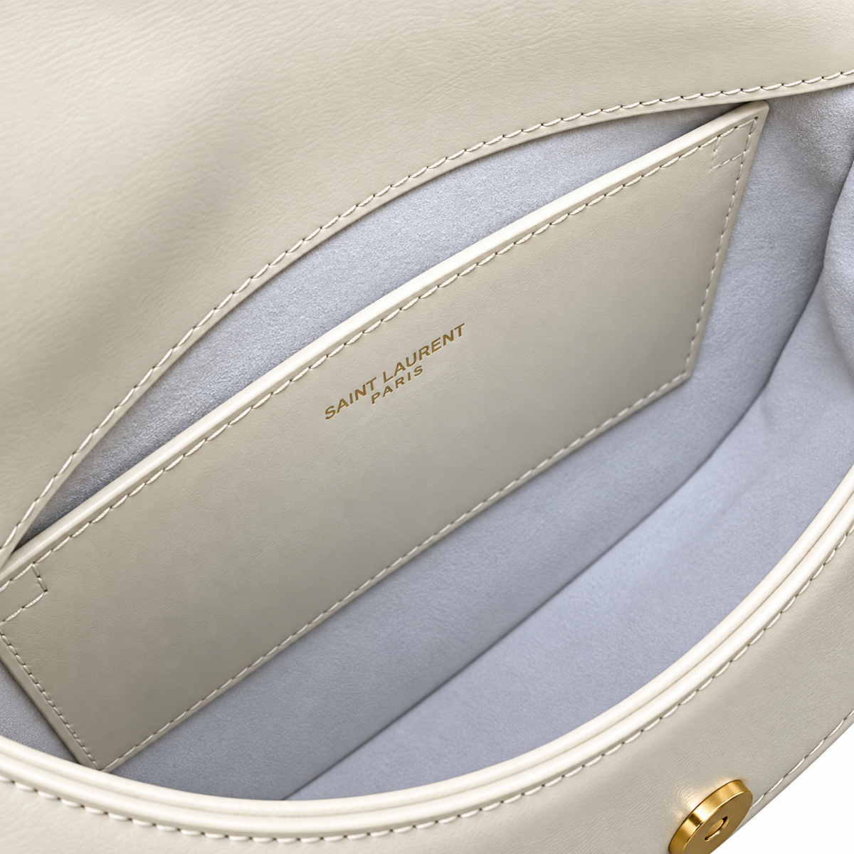 Saint Laurent YSL Voltaire Shoulder Bag – White Leather