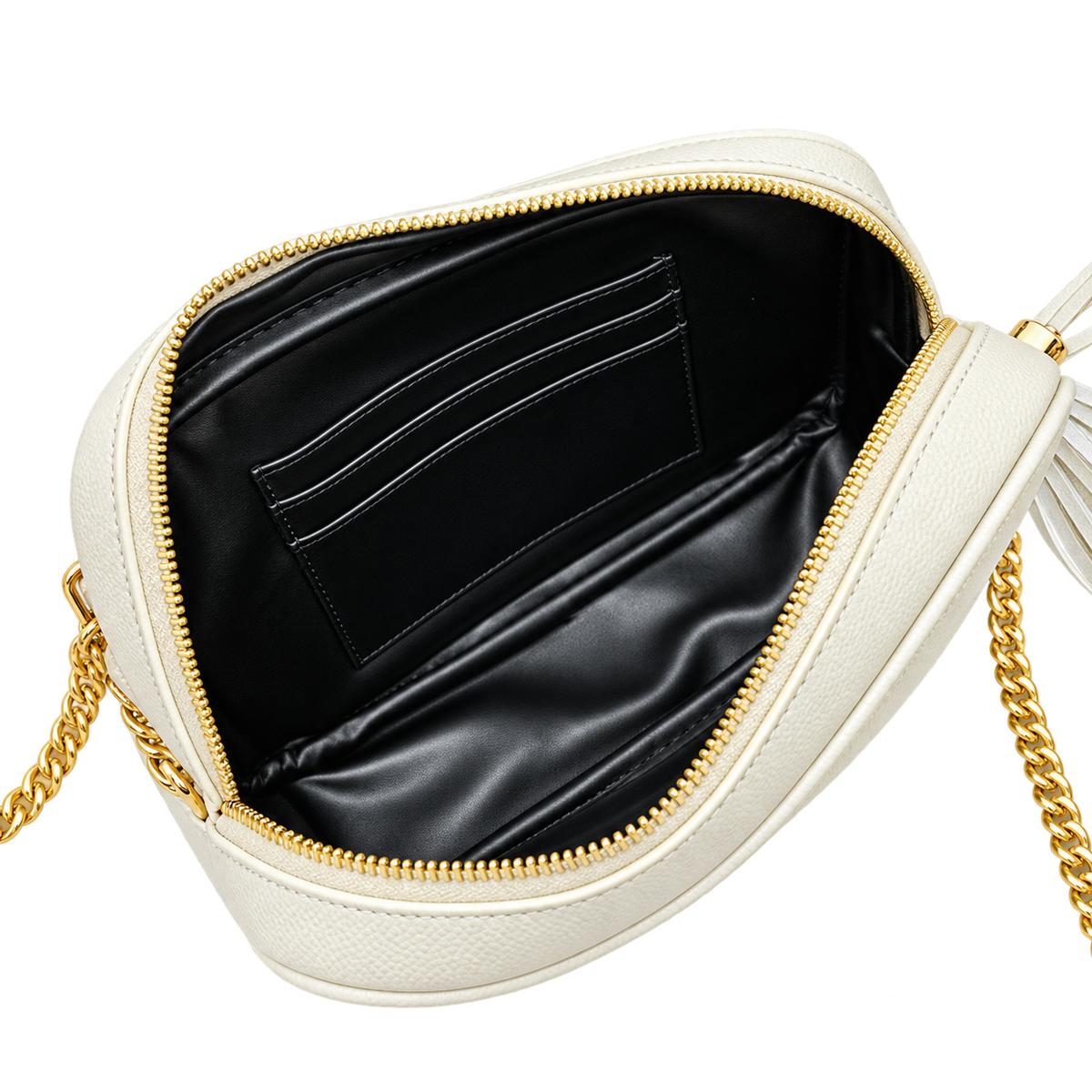 Saint Laurent YSL Lou Mini Camera Bag – White Gold