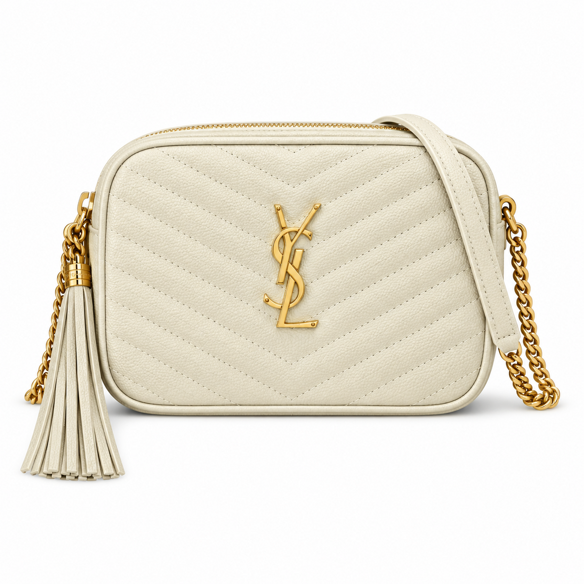 Saint Laurent YSL Lou Camera Bag – Cream Gold