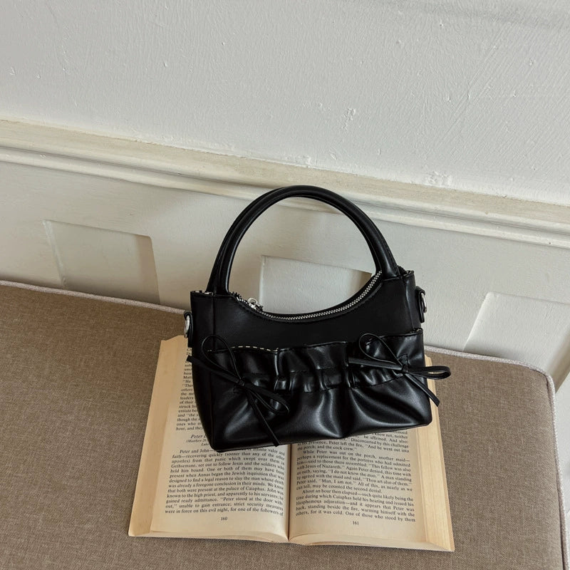 Ivory Floral Embroidery Mini Bag – Pearl Chain