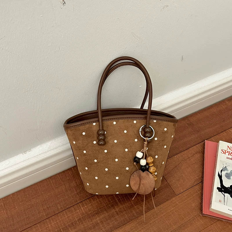 Leopard Print Canvas Tote – Brown Trim Wood Bead