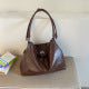 Dark Brown Soft Hobo Bag – Tassel Turn-Lock