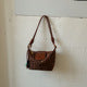 Leopard Canvas Hobo Bag – Brown Trim Knotted Strap