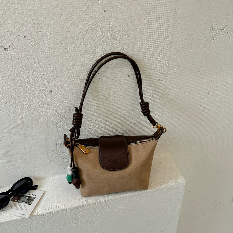 Leopard Canvas Hobo Bag – Brown Trim Knotted Strap
