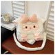 Kawaii Plush Lamb Crossbody Bag – Pink Bow Chain