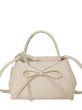 Cream Bow Front Top Handle Bag 28cm