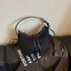 Vintage Brown Crinkle Leather Hobo – Drawstring