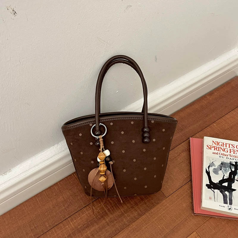 Leopard Print Canvas Tote – Brown Trim Wood Bead