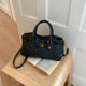 Cream Litchi Leather Tote – Gold Lock Birkin Style