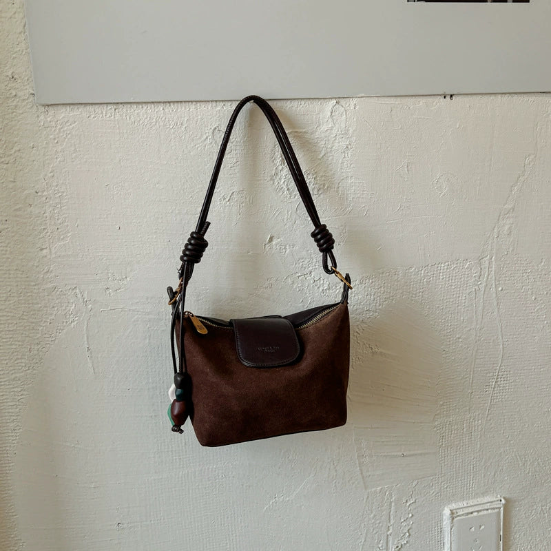 Leopard Canvas Hobo Bag – Brown Trim Knotted Strap