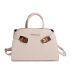 Blush Pink Structured Satchel – Gold Lock Bow