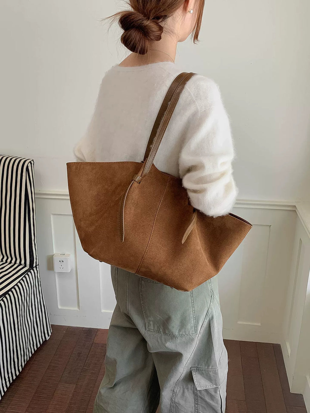 Olive Star Canvas Tote – Large Foldable Origami
