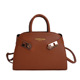 Blush Pink Structured Satchel – Gold Lock Bow