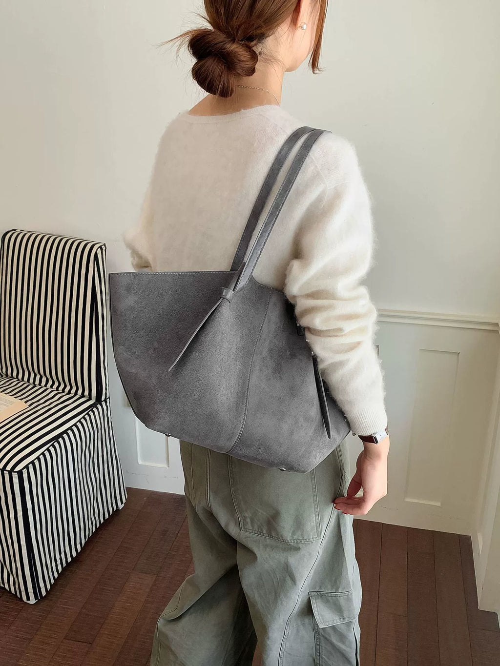 Olive Star Canvas Tote – Large Foldable Origami