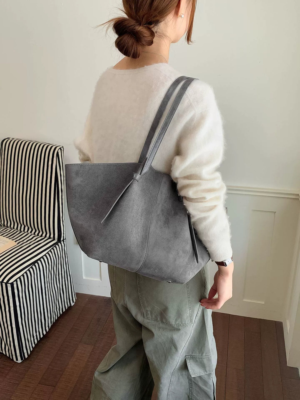Olive Star Canvas Tote – Large Foldable Origami