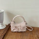 Ivory Floral Embroidery Mini Bag – Pearl Chain