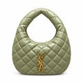 Saint Laurent Baby ICARE Quilted Hobo Bag in Sage Green