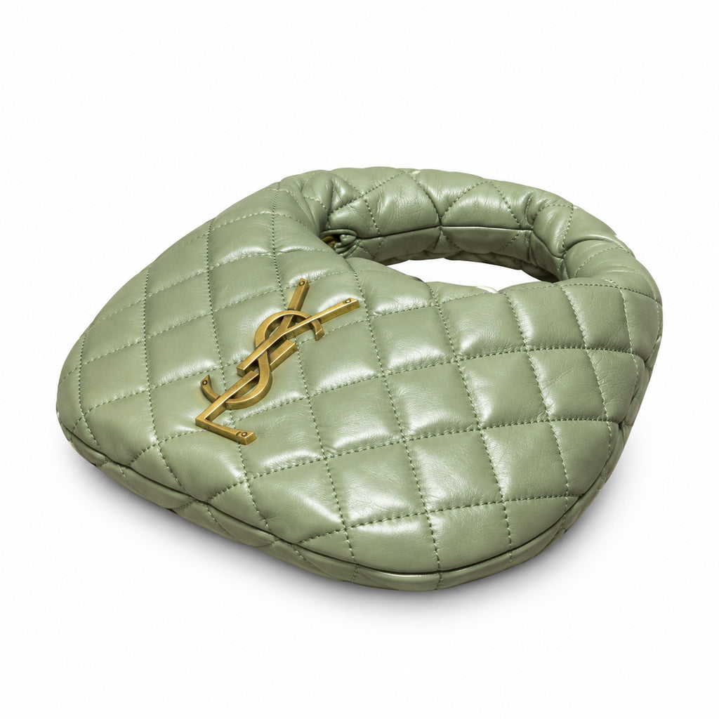 Saint Laurent Baby ICARE Quilted Hobo Bag in Sage Green