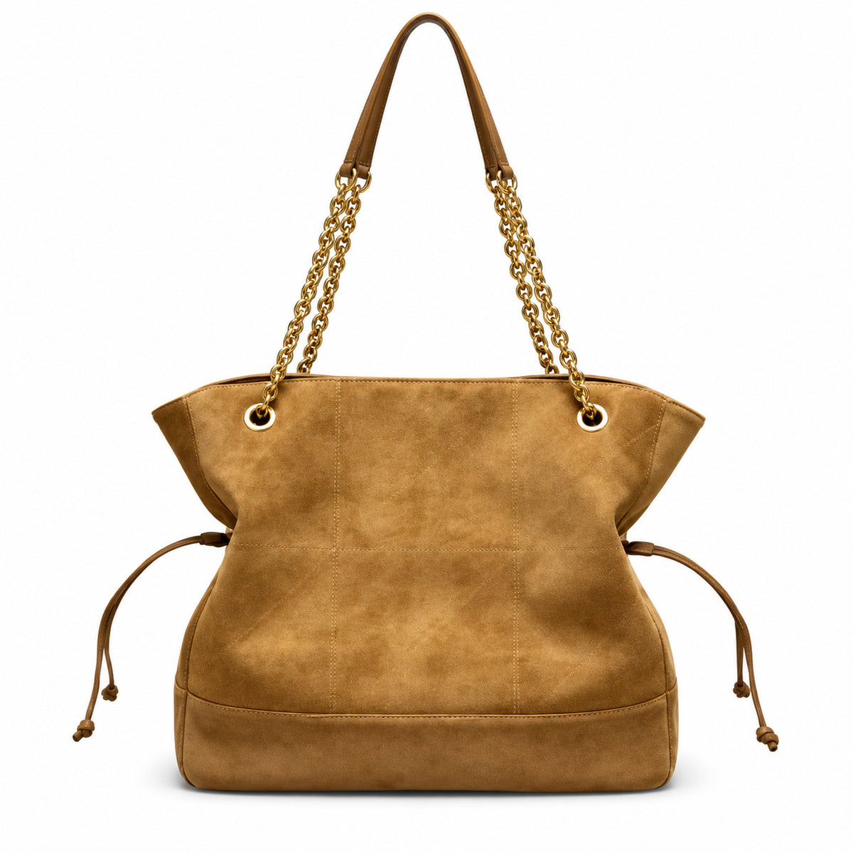 YSL Saint Laurent Jamie Tote Bag Camel Suede Gold Chain
