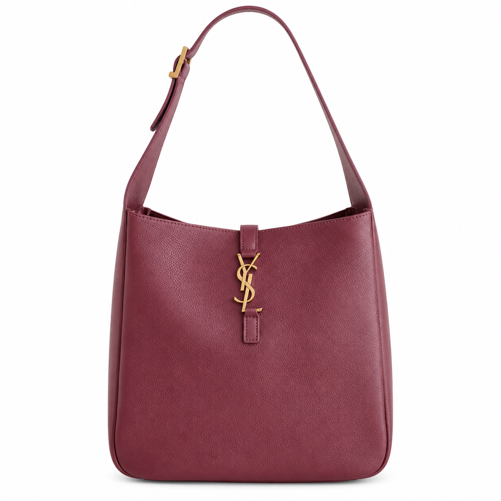 Saint Laurent YSL Le 37 Hobo Bag – Bordeaux Leather Gold