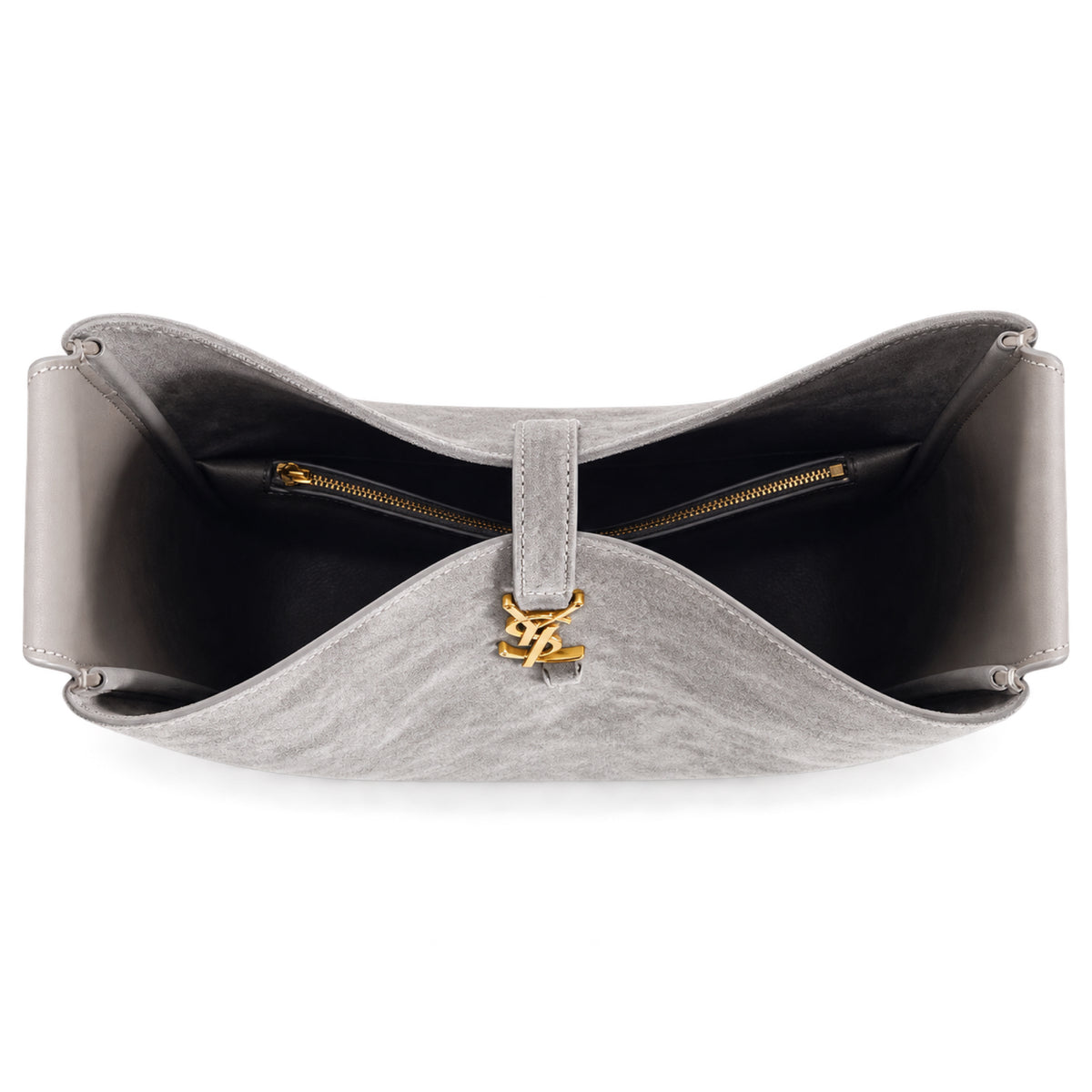 Saint Laurent YSL Le 37 Hobo Bag – Grey Suede Gold