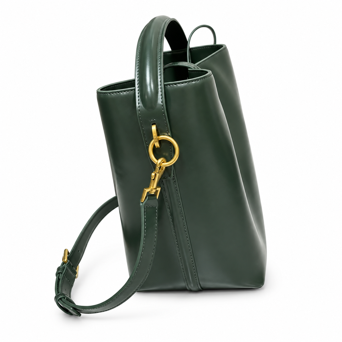 Saint Laurent YSL Le 37 Bucket Bag – Forest Green Leather