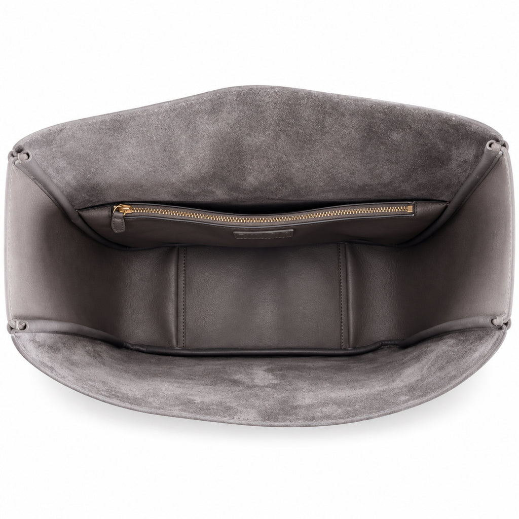Saint Laurent YSL Le 37 Hobo Bag – Grey Suede Gold